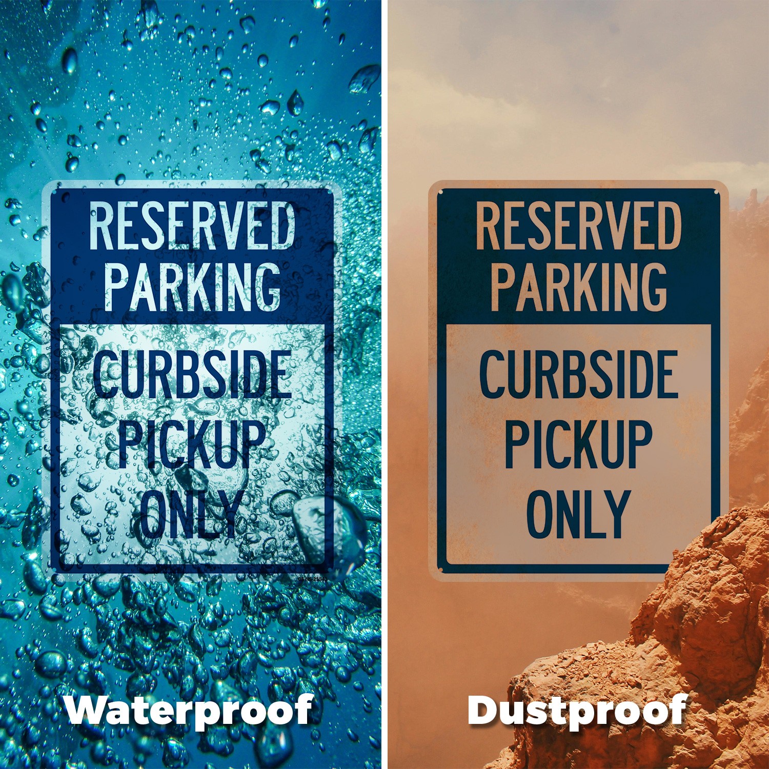 Reserved Parking Curbside Pick-up Only Public Safety Sign, Decal 5 or 10 Pack