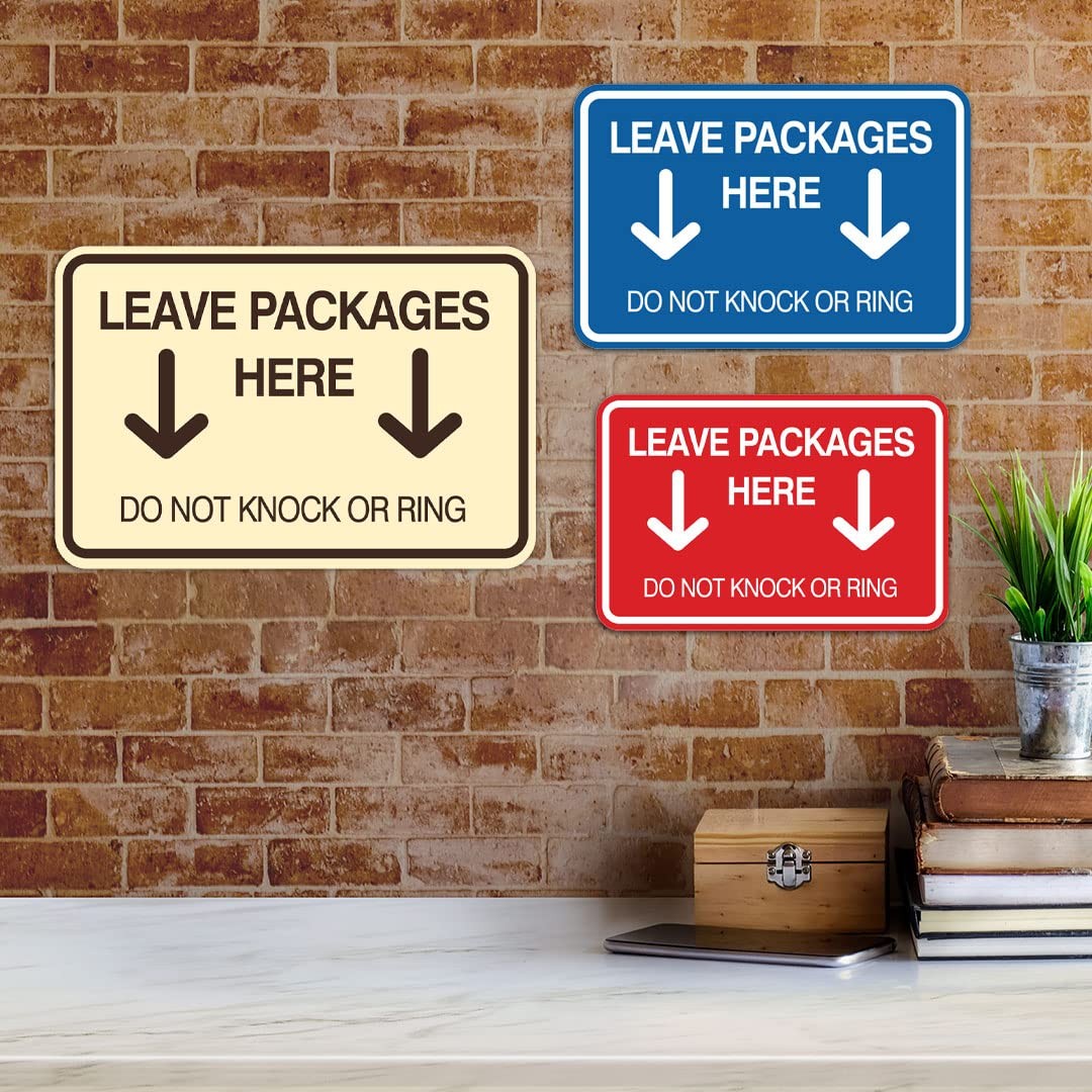 Classic Framed Leave Packages Here Do not Knock or Ring Entrance Wall Sign