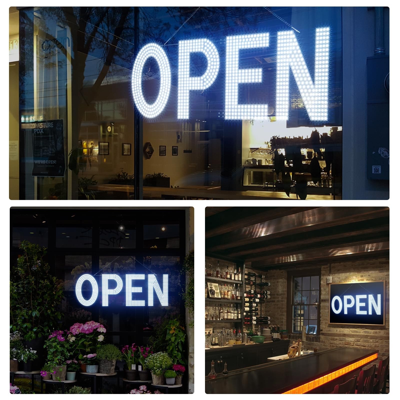 LED Open Signs for Business, 40&Prime;x14&Prime; Dimmable Large LED Open Light Up Sign wi…
