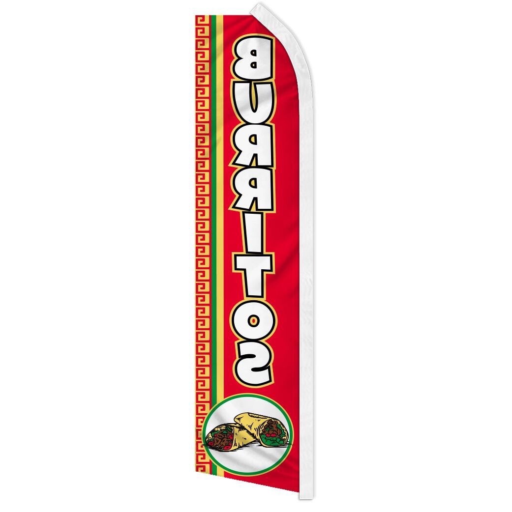 BURRITOS advertising super flag polyester banner sign *POLE NOT INCLUDED*