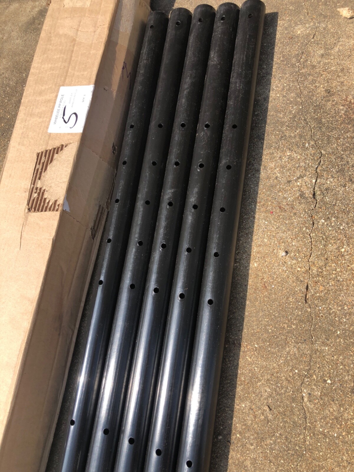 LOT OF 5 TIP N ROLL PORTABLE SIDEWALK SIGN POST POLES BLACK PLASTIC 46&Prime;
