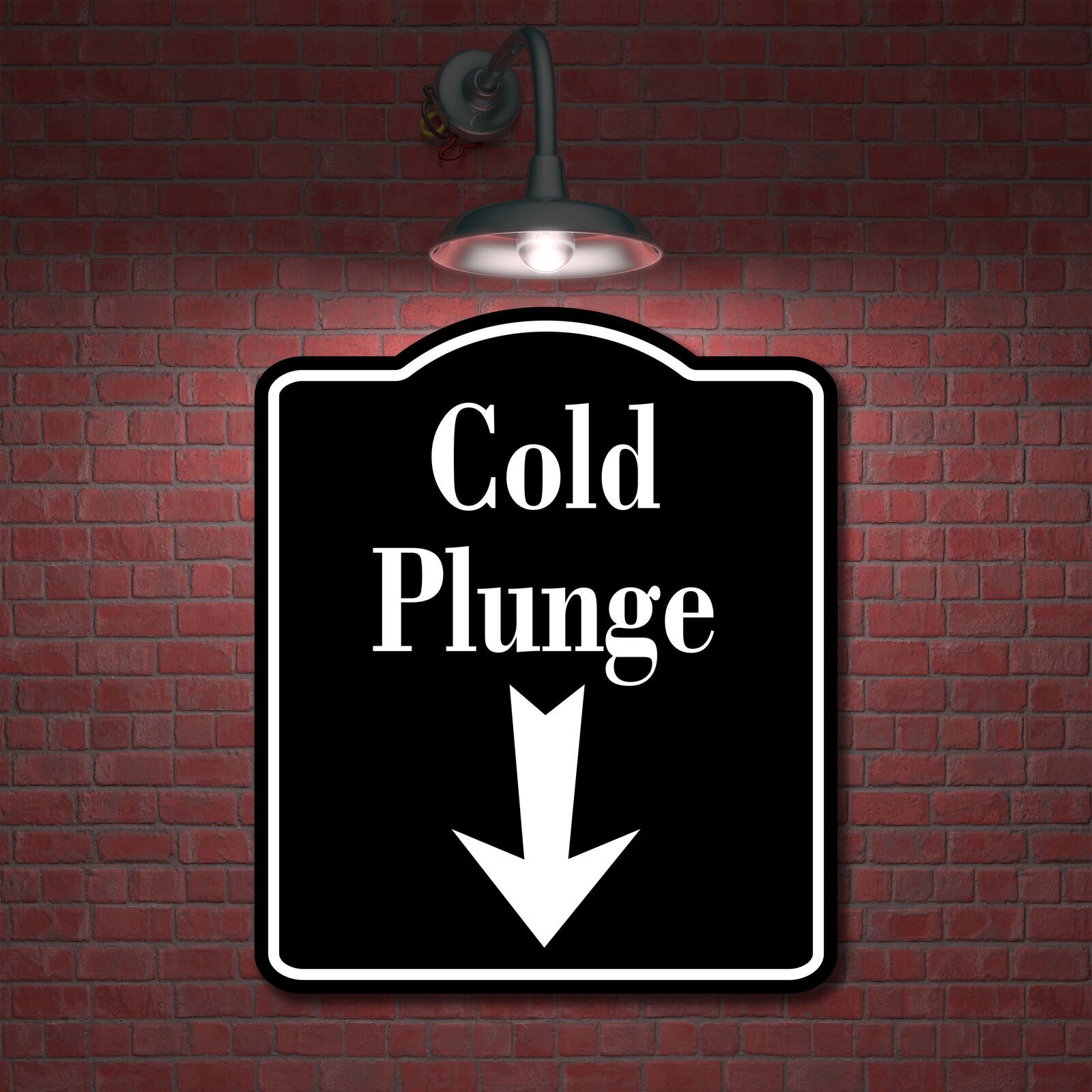 Cold Plunge Down Arrow BLACK Aluminum Composite Sign