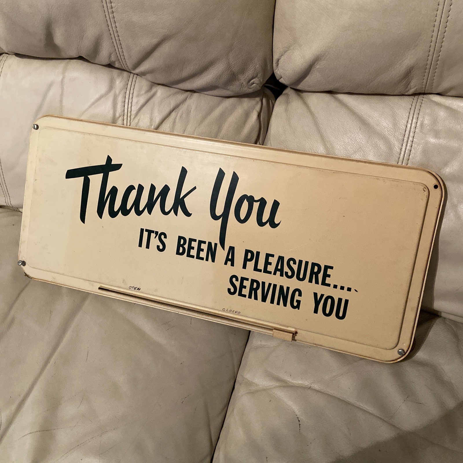 Vintage Open Closed Sliding Business Hours Storefront Sign Frame Letters