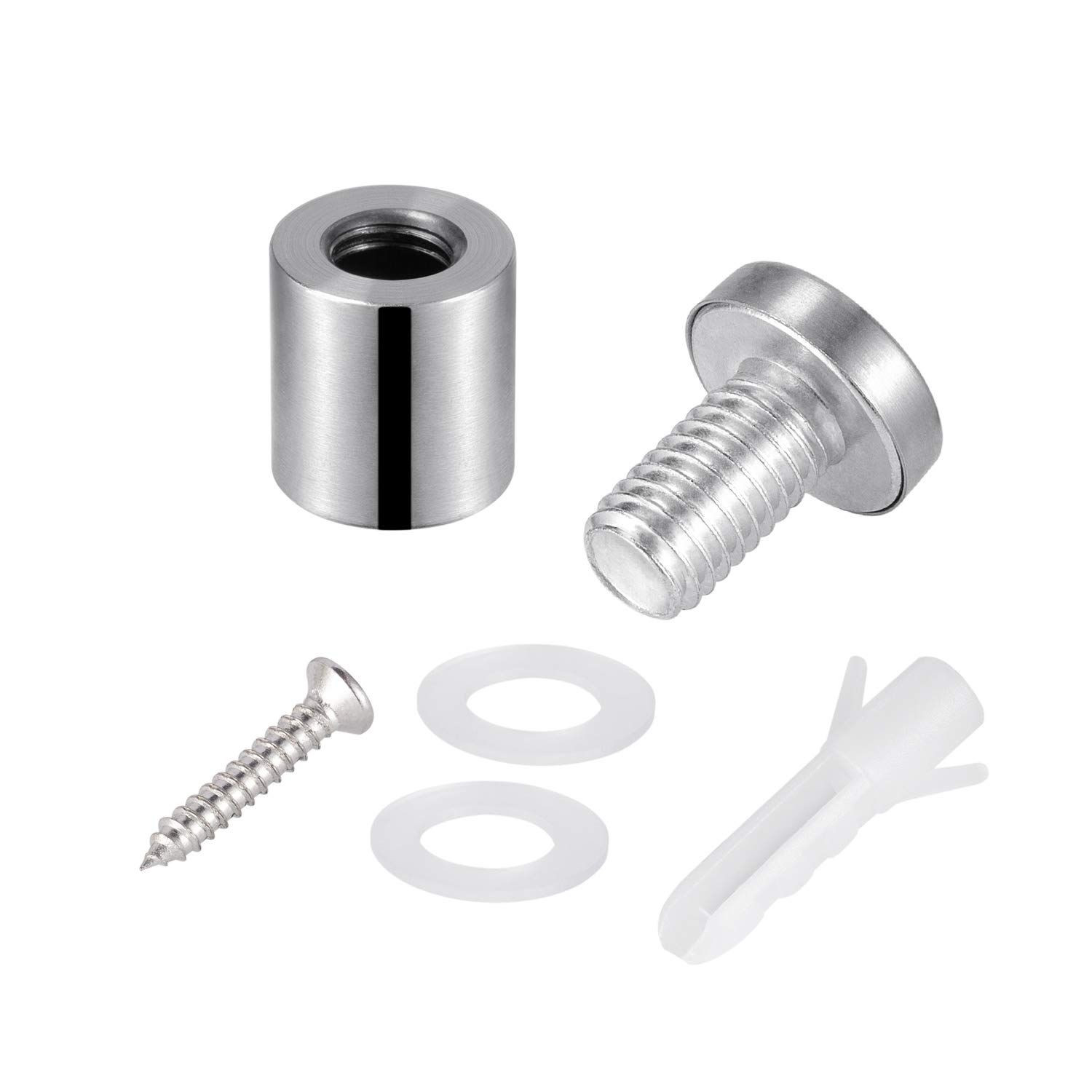 Favide 48 Packs Sign Standoff Screws Advertising 3/4 x 1 Inch, Silver