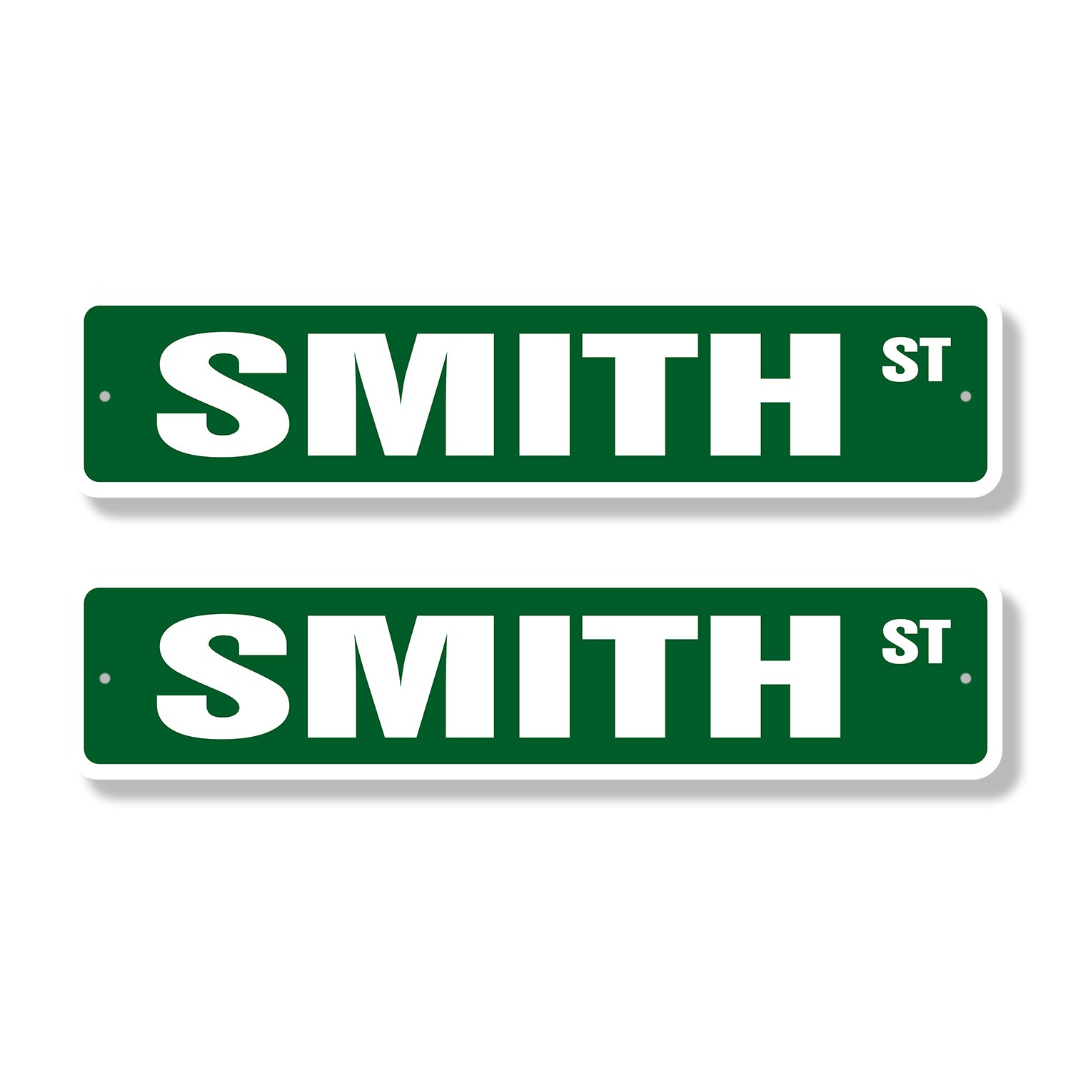 SMITH Street Sign (2 Pack) Childrens Name Room Metal Road Sign