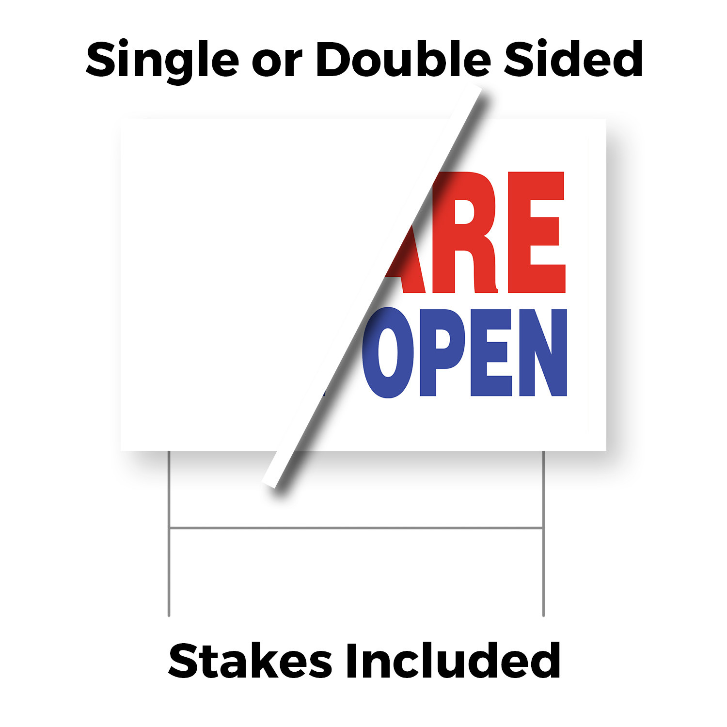 We Are Now Open Yard Sign Grand Opening, Professional Display, Bold Messaging