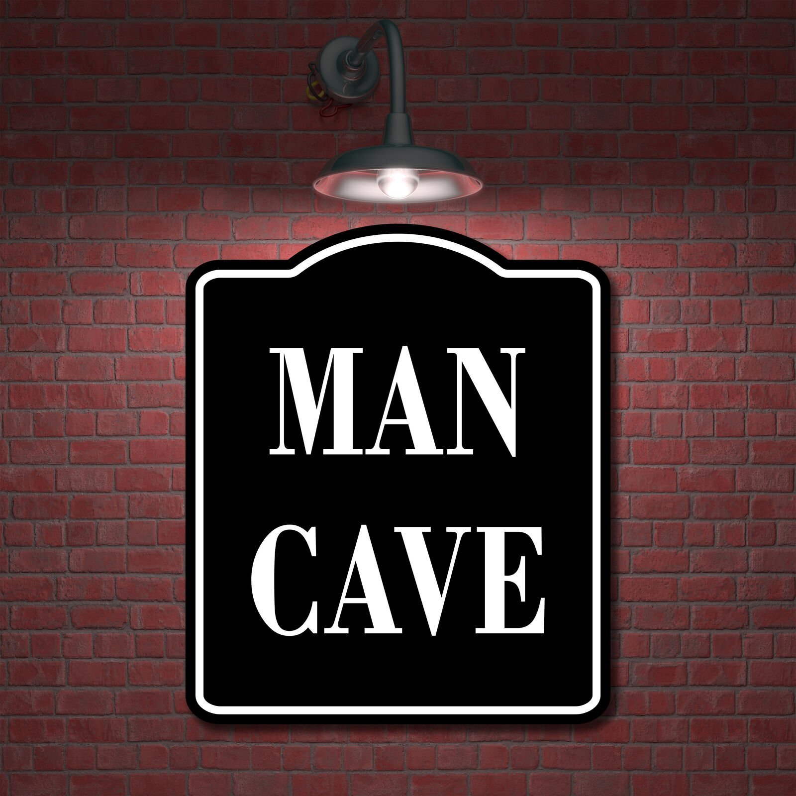 Man Cave BLACK Aluminum Composite Sign