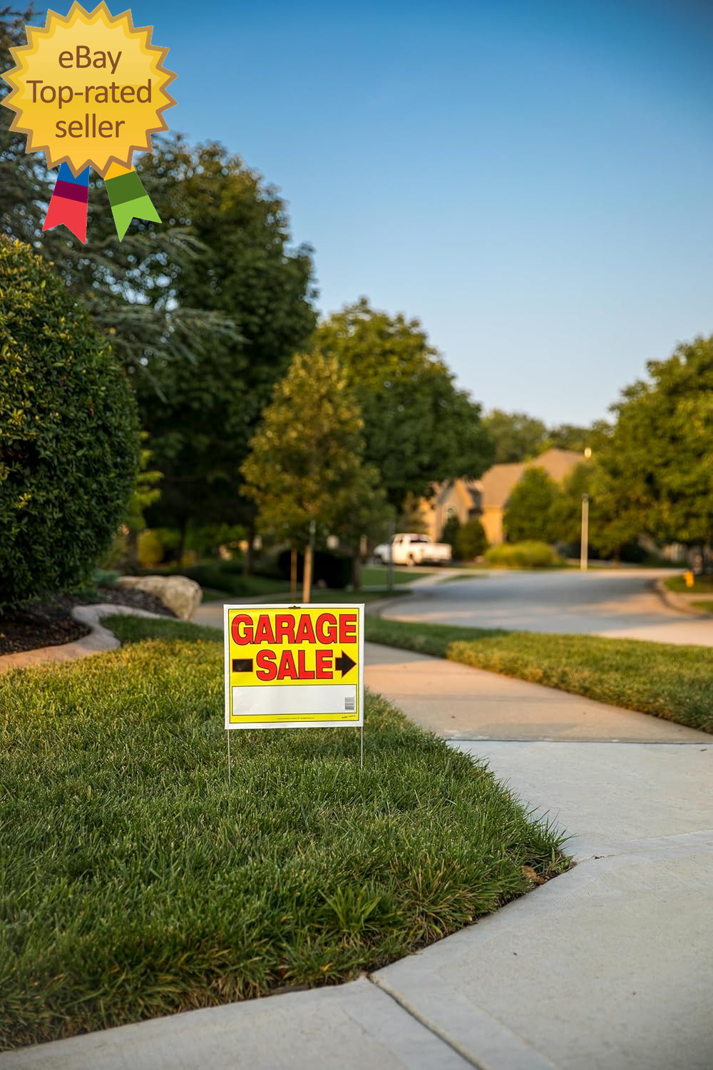 3905 Garage Sale Sign Assembled with Metal U-Stake Double Side 14&Prime; X 22