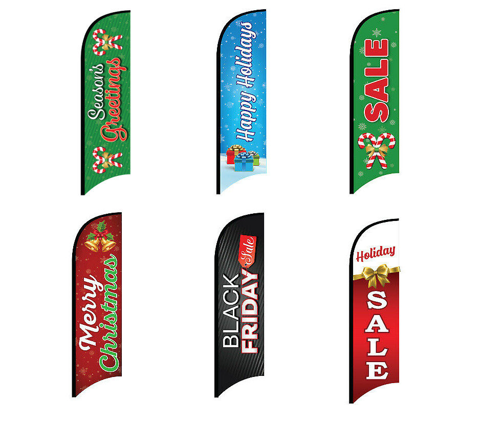 12FT HOLIDAY WINTER CHRISTMAS SALE SWOOPER FLAG CAR DEALERSHIP BUSINESS SIGN