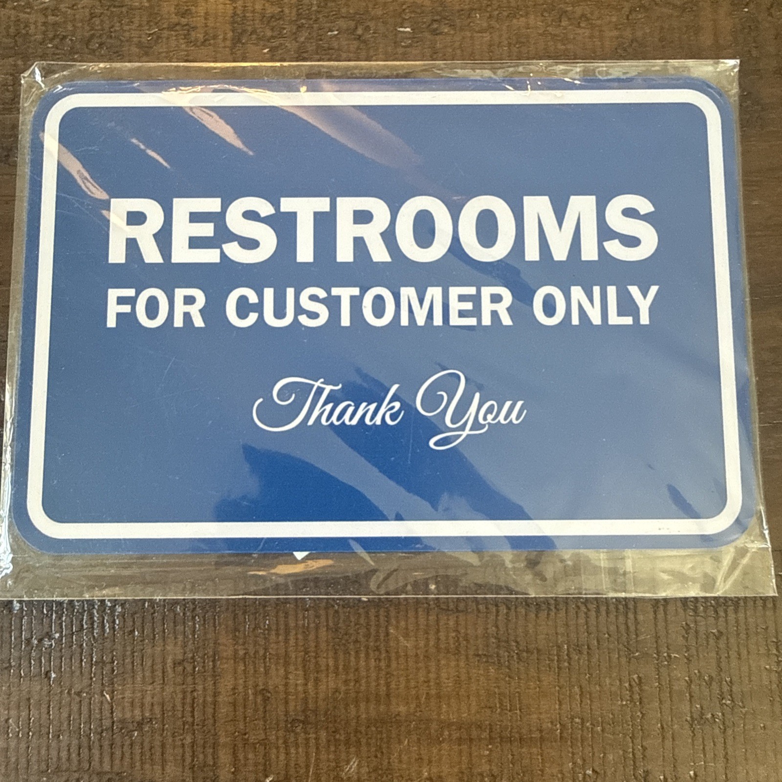 Signs ByLITA Classic Framed Restrooms for Customers Sign Blue 4&Prime; x 6&Prime; Small