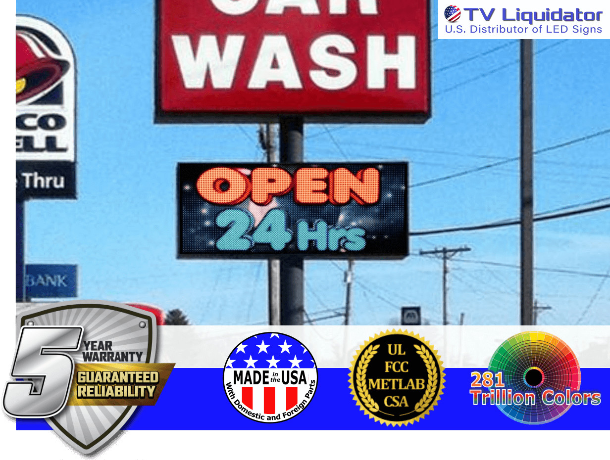 78&Prime; x 28&Prime; Industrial Full Color LED Sign ~ UL, MET, CSA, FCC – TV Liquidator