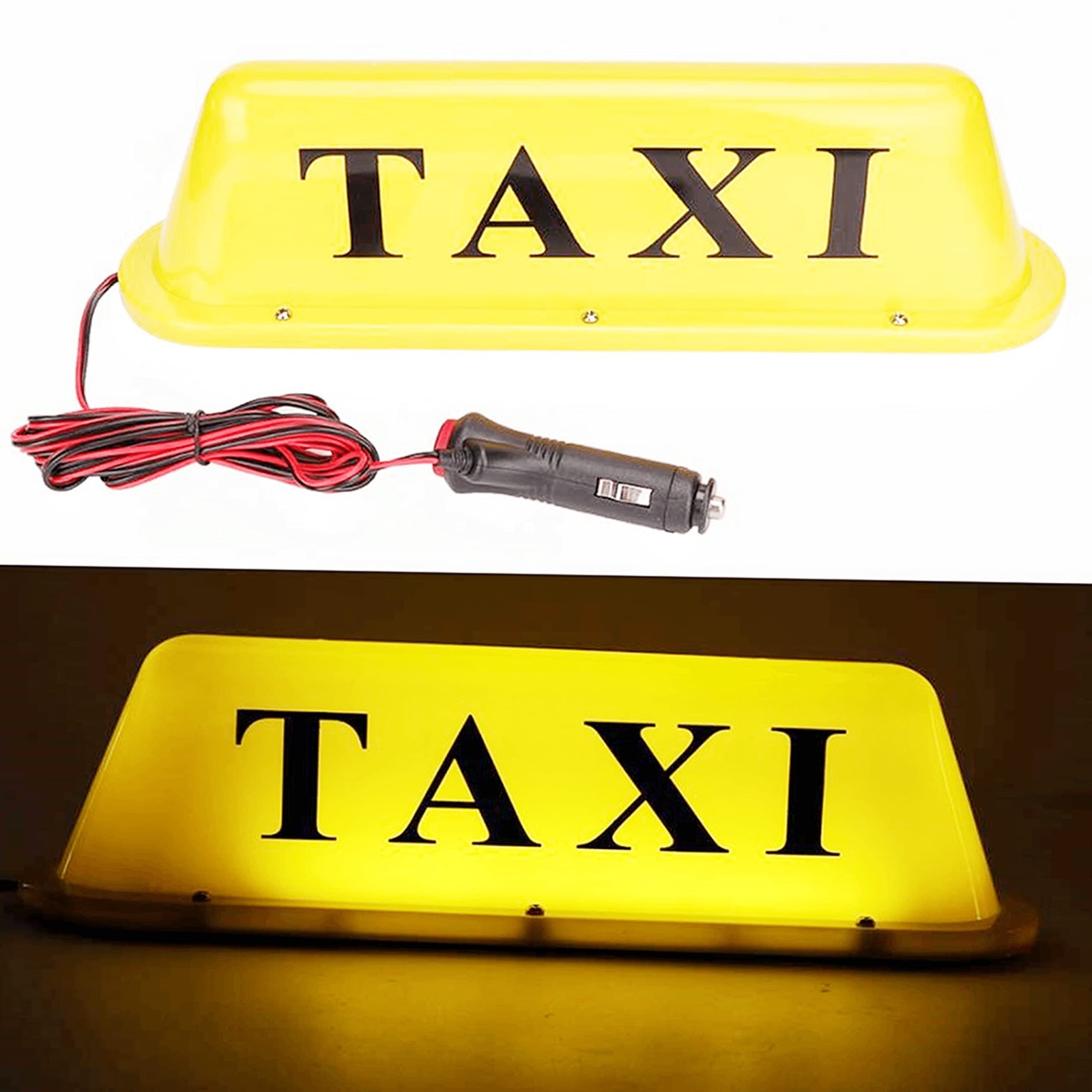 12V LED Magnetic Taxi Roof Sign Light – Super Bright, Multiple Colors, 3M Power