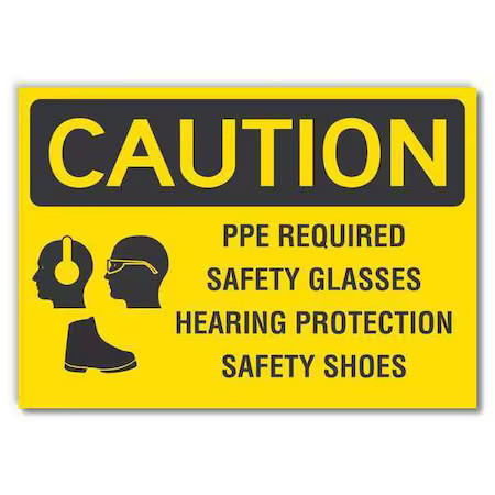 Lyle Lcu3-0186-Rd_14X10 Caution Sign, Self-Adhesive Vinyl, 10 In H,