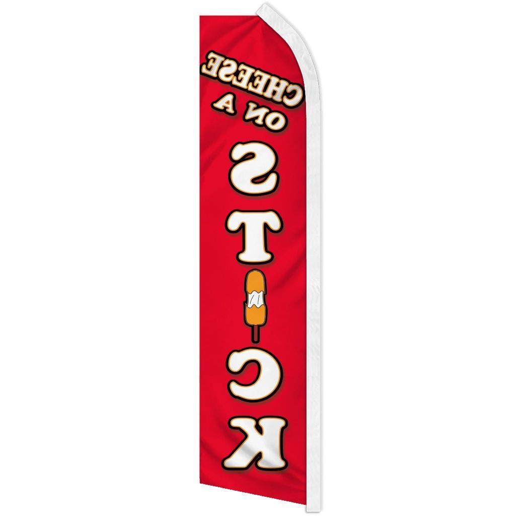 « CHEESE ON A STICK » advertising super flag swooper banner business sign food