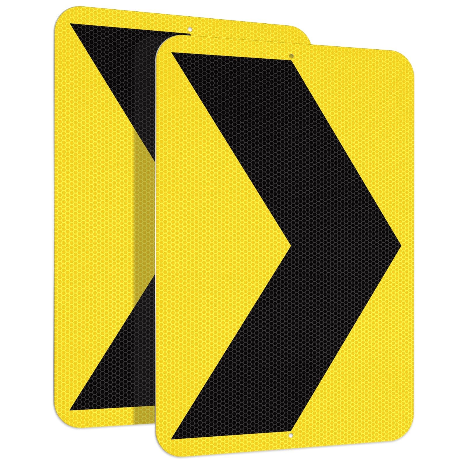 2 Pack Chevron Arrow Sign 18 × 12 Inch Engineer Grade Reflective Aluminum Wat…