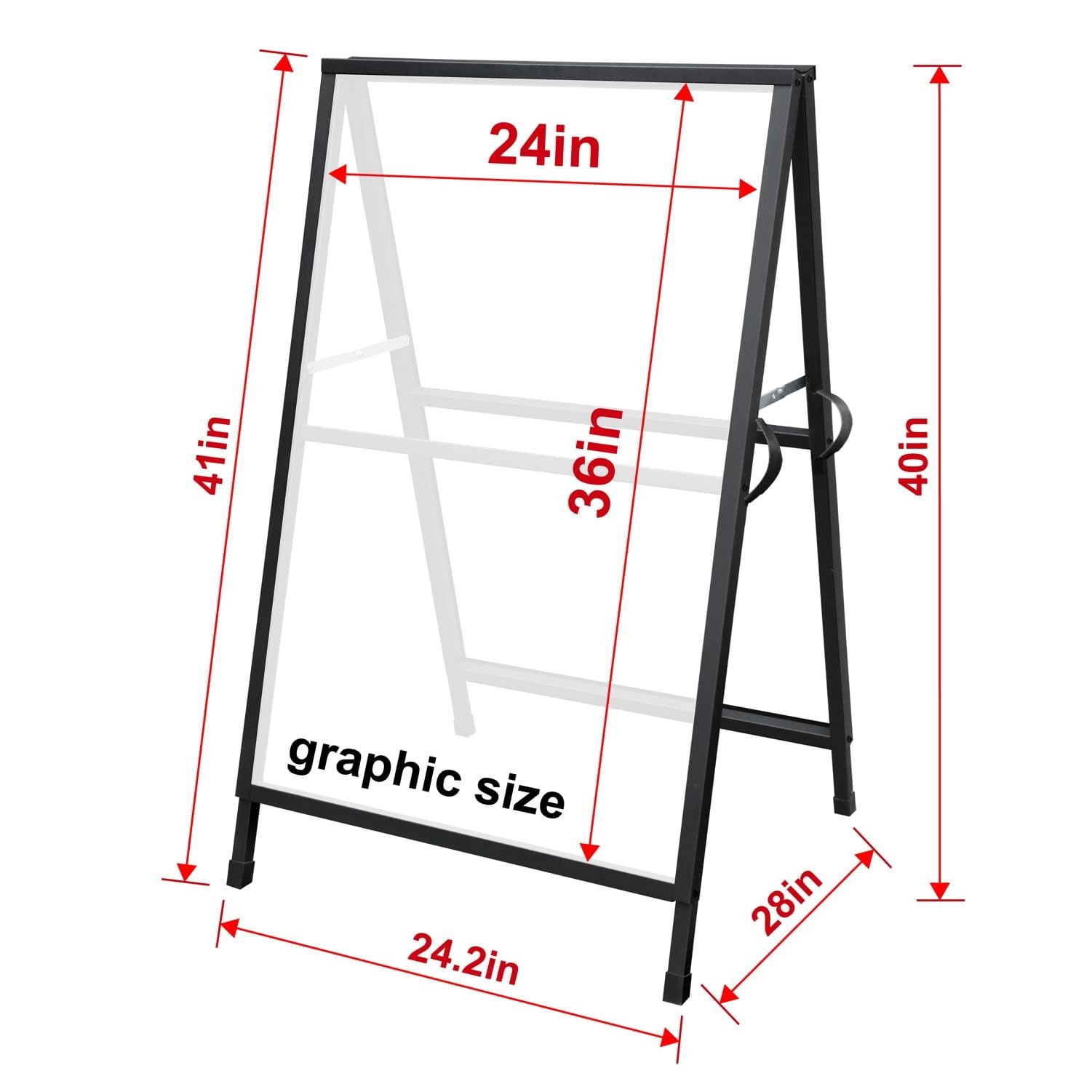 Heavy Duty Slide-in Folding A Frame Sign Sidewalk Sign 24x 36 Inch Sandwich B…