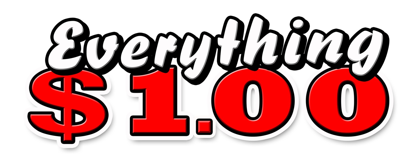 EVERYTHING 1 DOLLAR DECAL sticker one huge sale store shop dollar