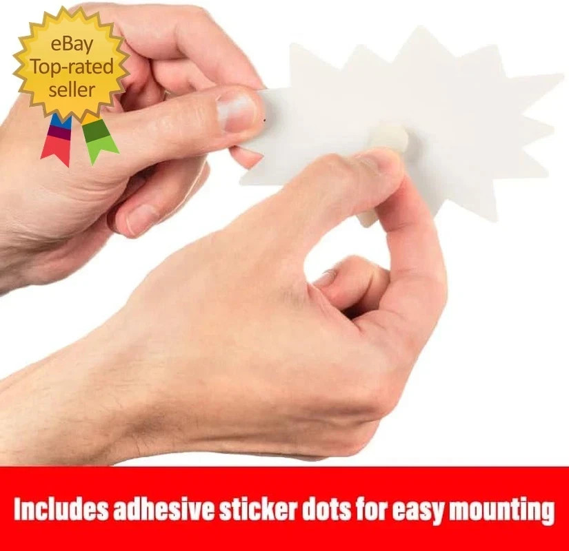2×3 Starburst Signs with Stickers 200Pcs | Price Tags for Yard, Estate, Garage