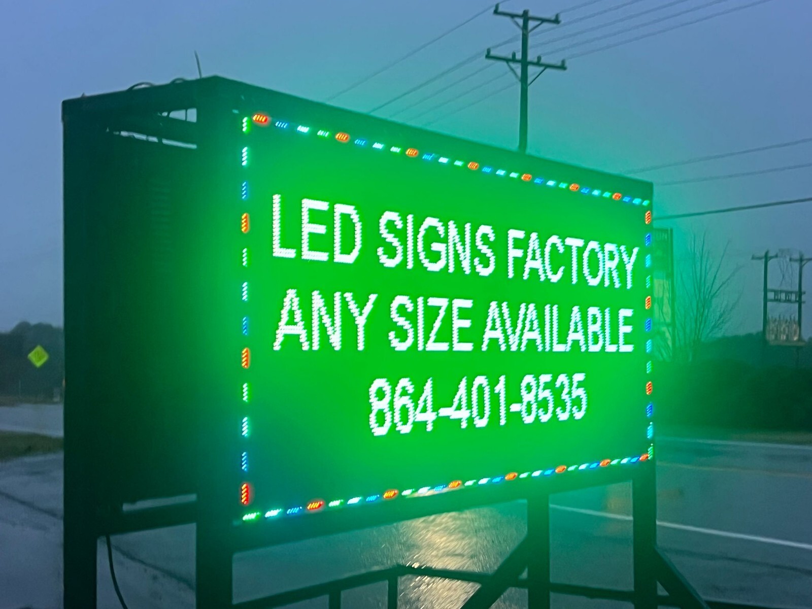 3 x 7 Double Sided easy access Digital LED Sign with Trailer Mobile sign