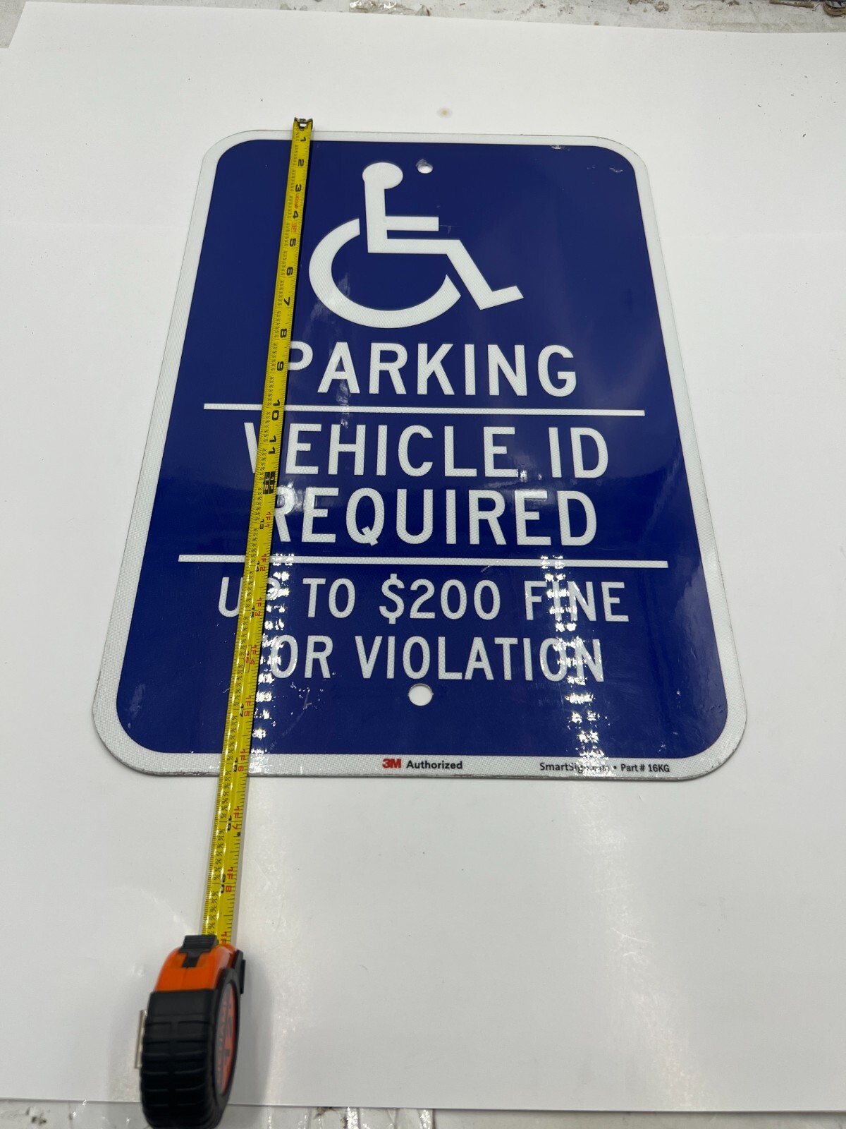 (QTY 2) SmartSign « Handicapped Parking Vehicle ID Required $200 Fine » 12&Prime; x 18
