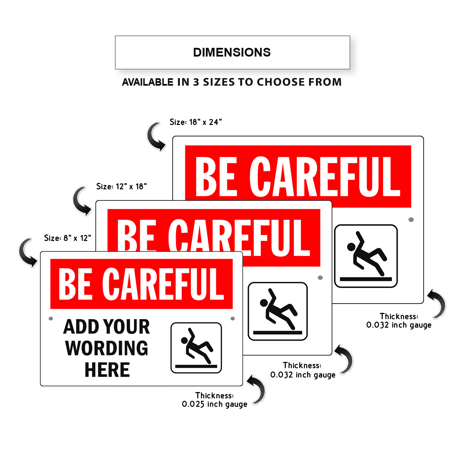 Custom Sign Be Careful Add Your Wording Sign Personalized Aluminum Metal Sign