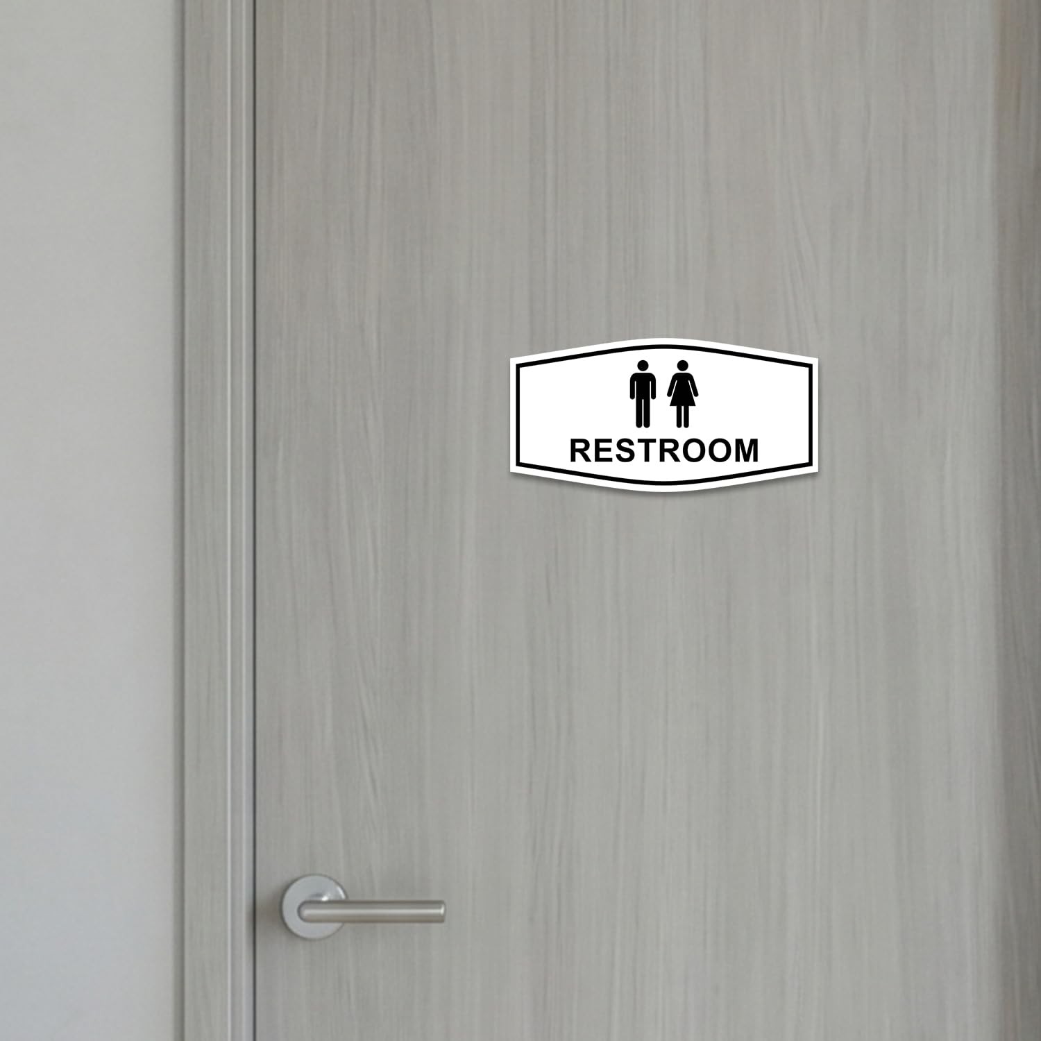 Fancy Unisex Restroom Sign Brushed Gold Medium Wall Door Mount Indicator