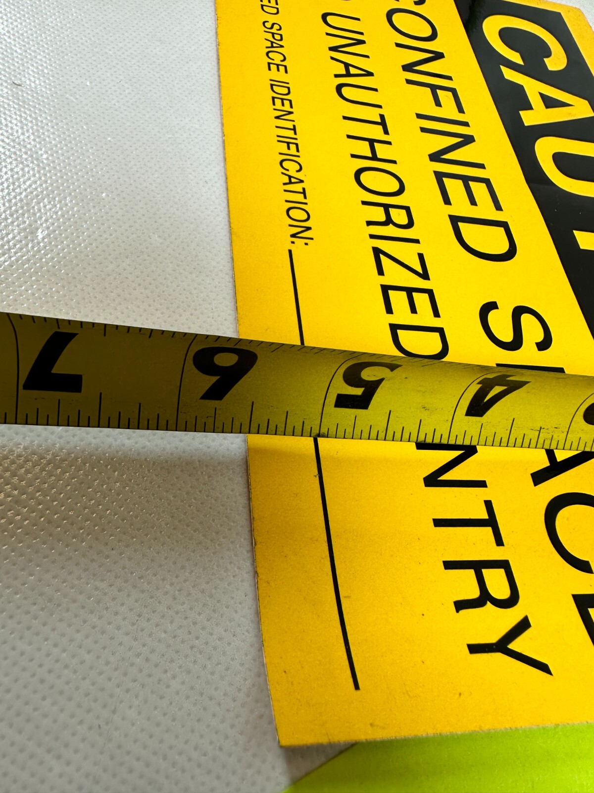 4pcs. Safety Sign « Caution Confined Space » Yellow ADHESIVE BACK 5-1/2&Prime; x 8-1/2&Prime;
