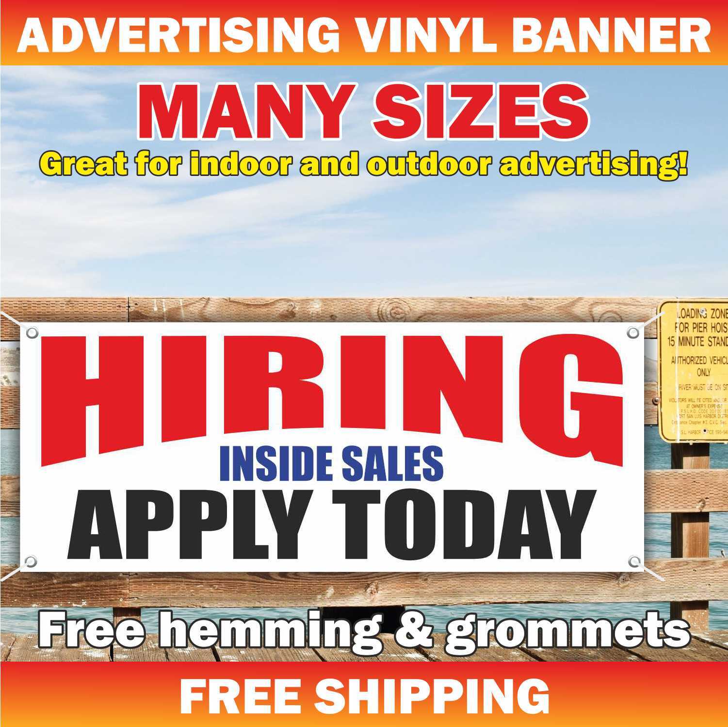 HIRING APPLY INSIDE SALES Advertising Banner Vinyl Mesh Sign job shop bar buffet