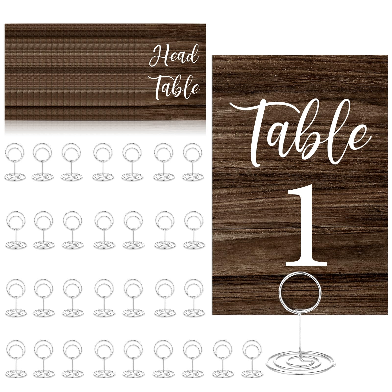 Rustic Wedding Table Numbers 130 Cards Holders Signs Reception 4×6 Inch
