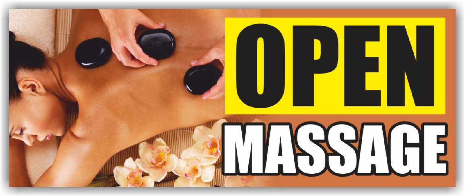 OPEN MASSAGE Advertising Banner Vinyl Mesh Sign Foot Beauty Spa Salon Therapy