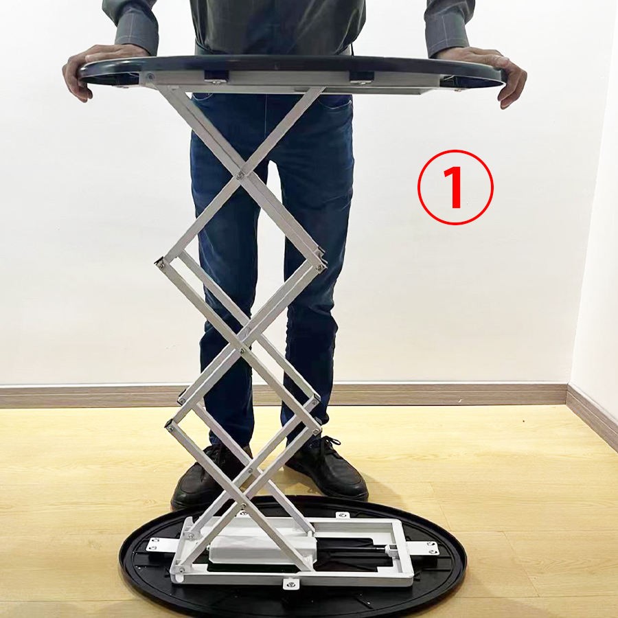 Custom Printed Portable Oval Up Stand with LED Light Folding Promotional Table