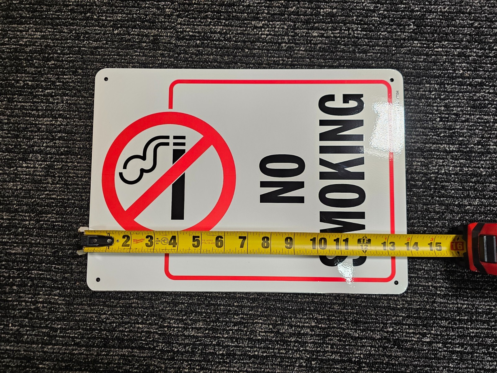 (QTY 5) SmartSign T2DR “No Smoking” Metal Sign with Symbol 40 mil 14 x 10 inch