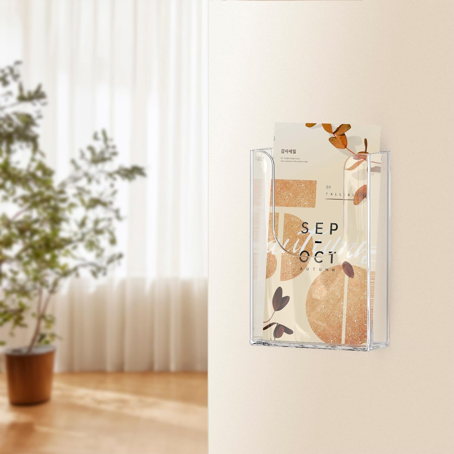 MaxGear Brochure Holder 4×9 inch Acrylic Literature Display 6 Packs, Clear