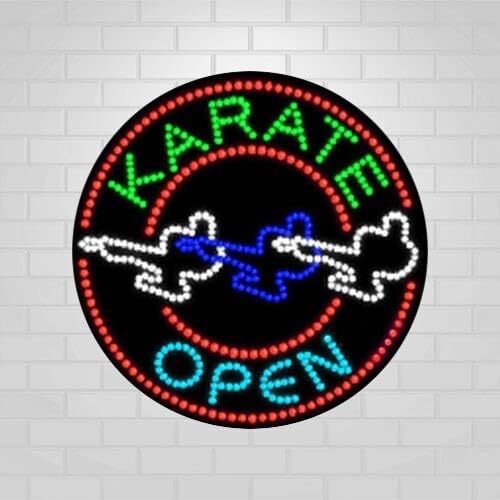 LED Open Karate Sign for Retail Business Displays | Light Up Sign | 26&Prime;H x 26&Prime;W