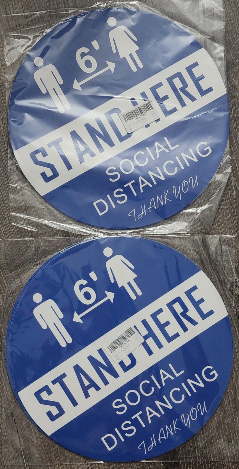 Social Distancing Floor Sign Decals – 52 Count – Round 12&Prime; Diameter