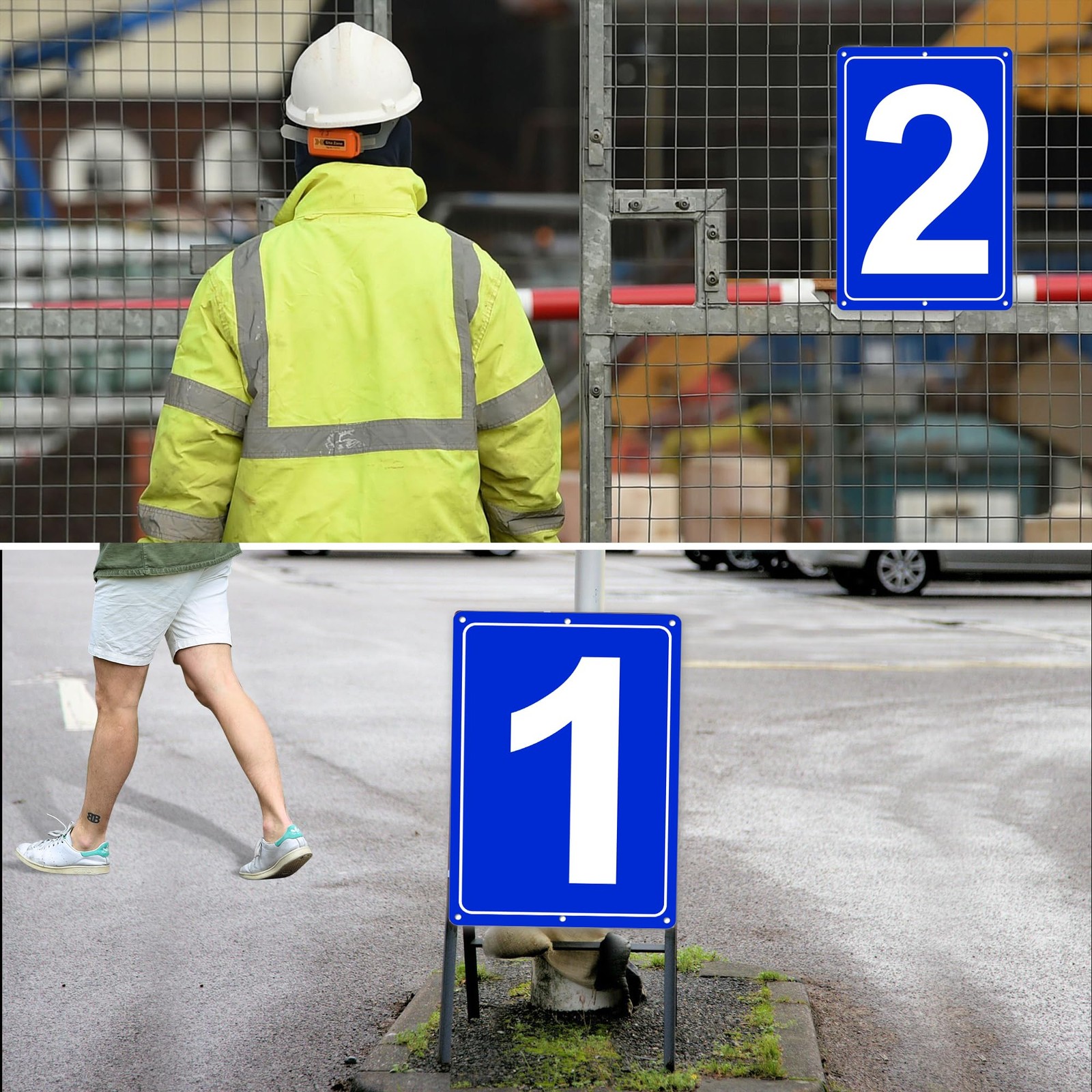 Numbered Sign 13 Aluminum Tennis Court Parking Lots 12×8 Inch Weatherproof