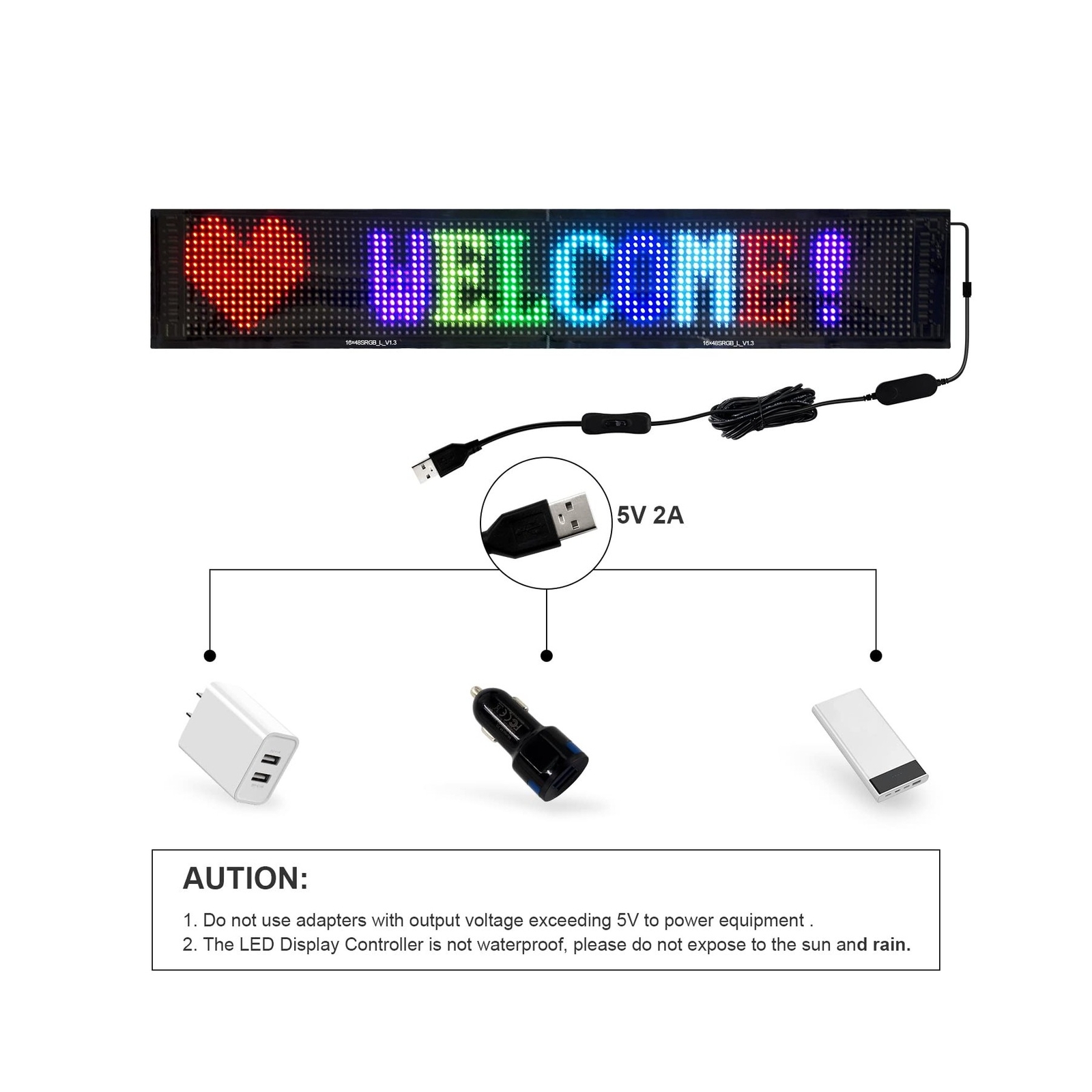 HOIOS LED Sign for Car Super Bright Programmable LED Sign USB 5V Flexible LED…