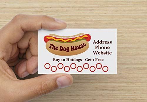 Customize YOUR Hotdog, Sausage Shop Loyalty Punch Business Cards