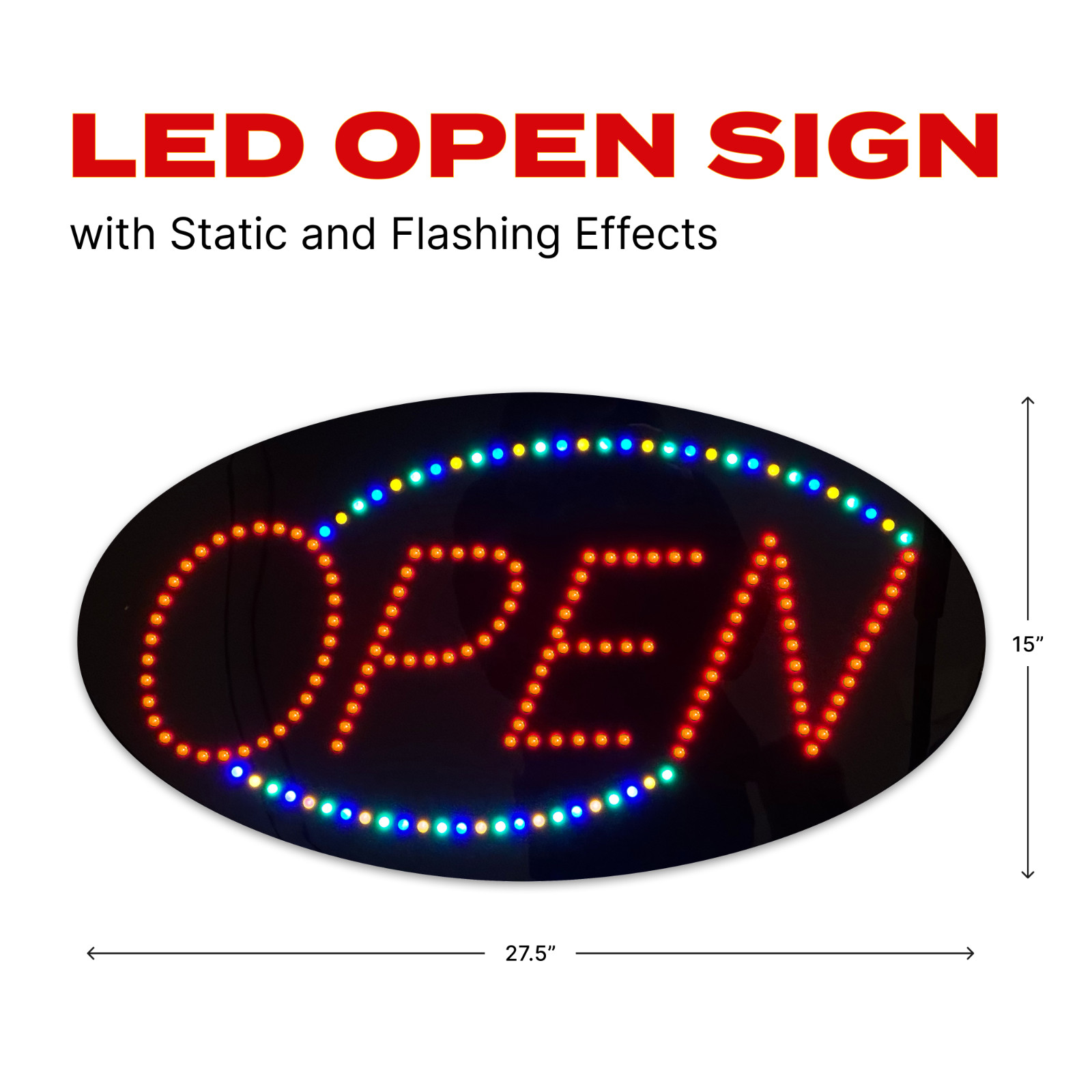 *Refurb* Colorful Oval LED Open Sign
