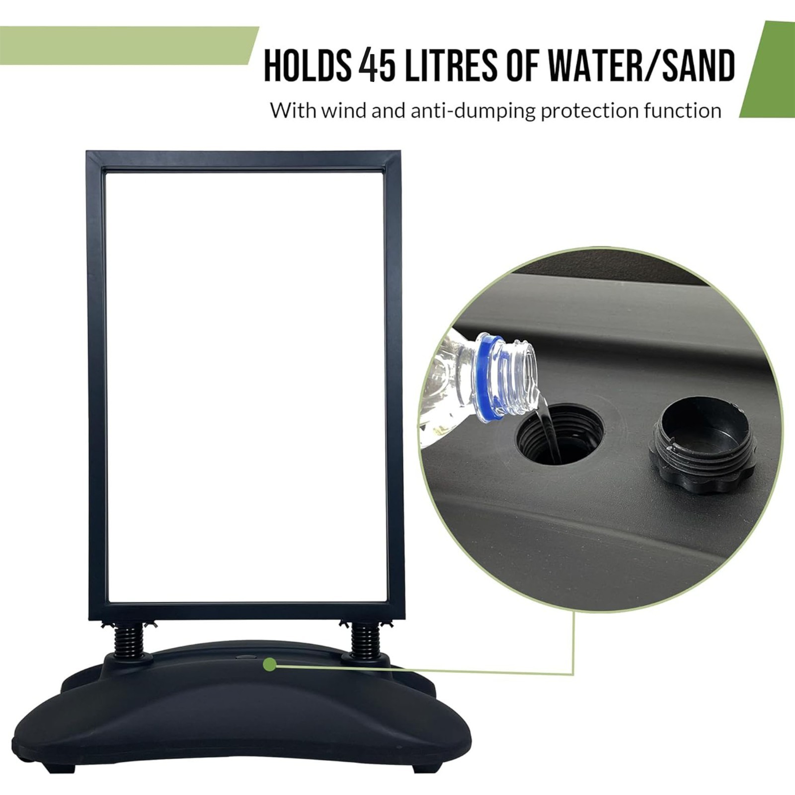 22&Prime;、24&Prime; Heavy Duty Outdoor Sign Stand, Double Sided Water Base Poster Display