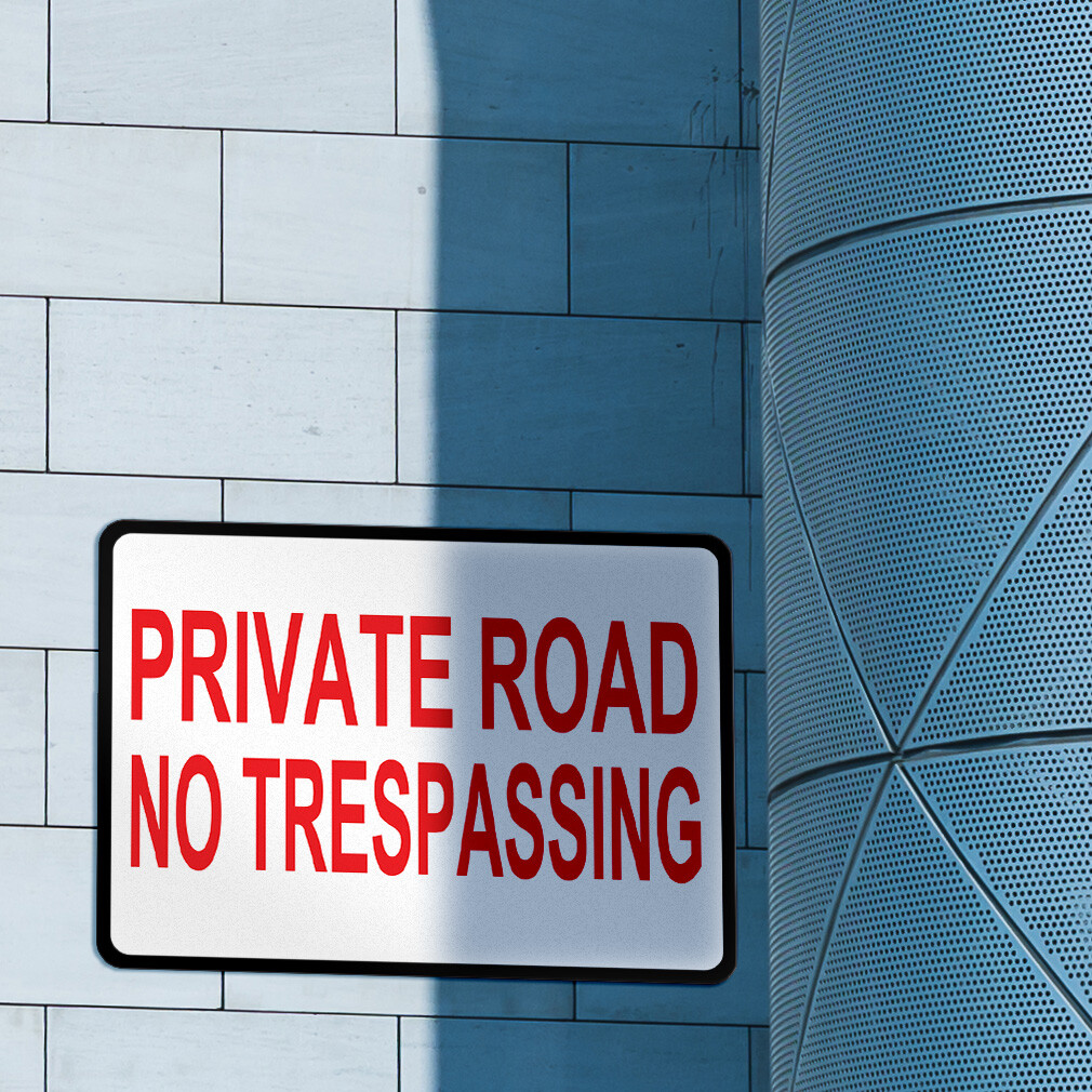 Aluminum Horizontal Metal Sign Private Drive B Weatherproof Street Signage
