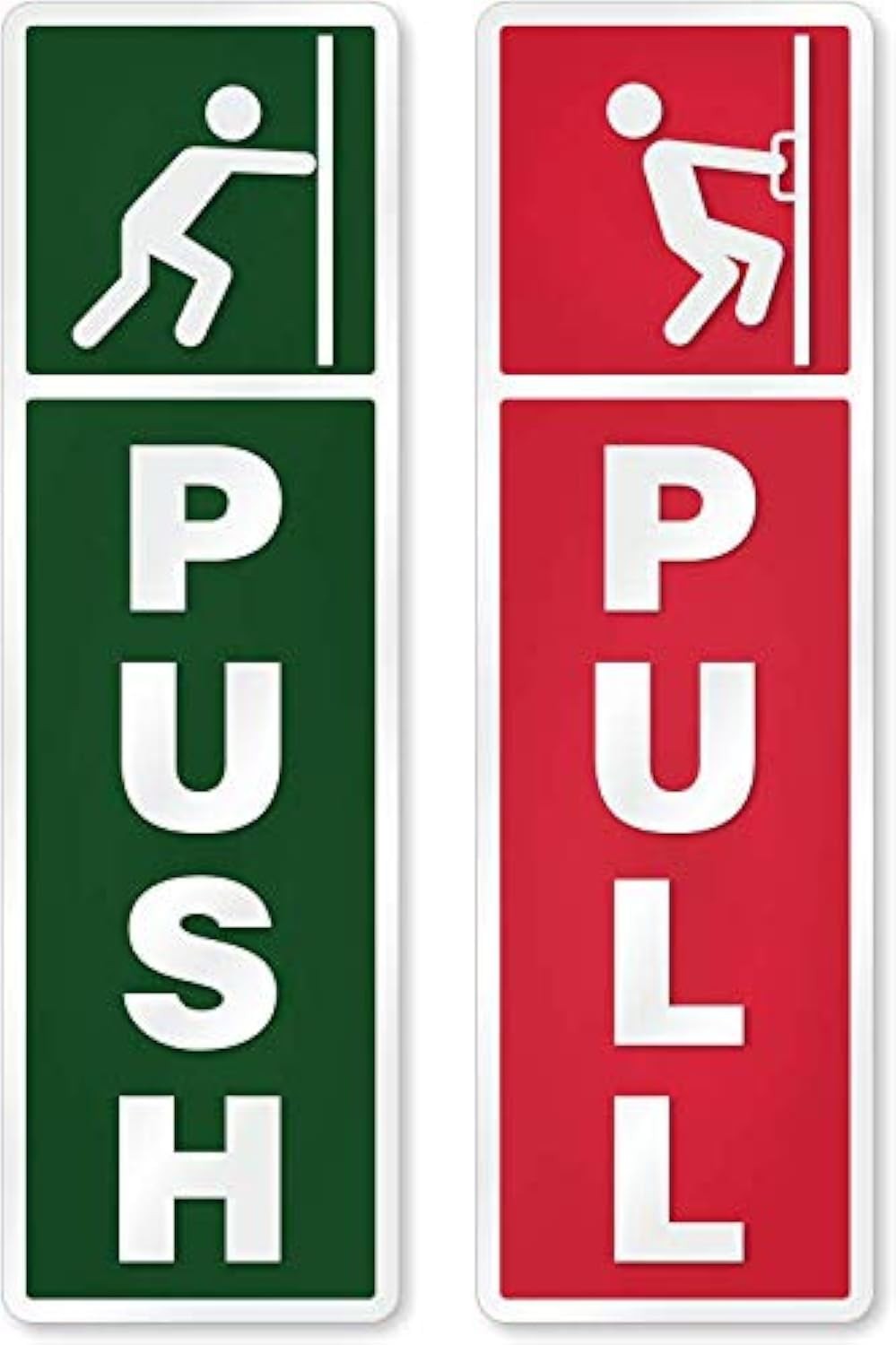 2 PCS Pull/Push Door Signs 1.5×5 Inch Anodized Aluminum Business Entrance