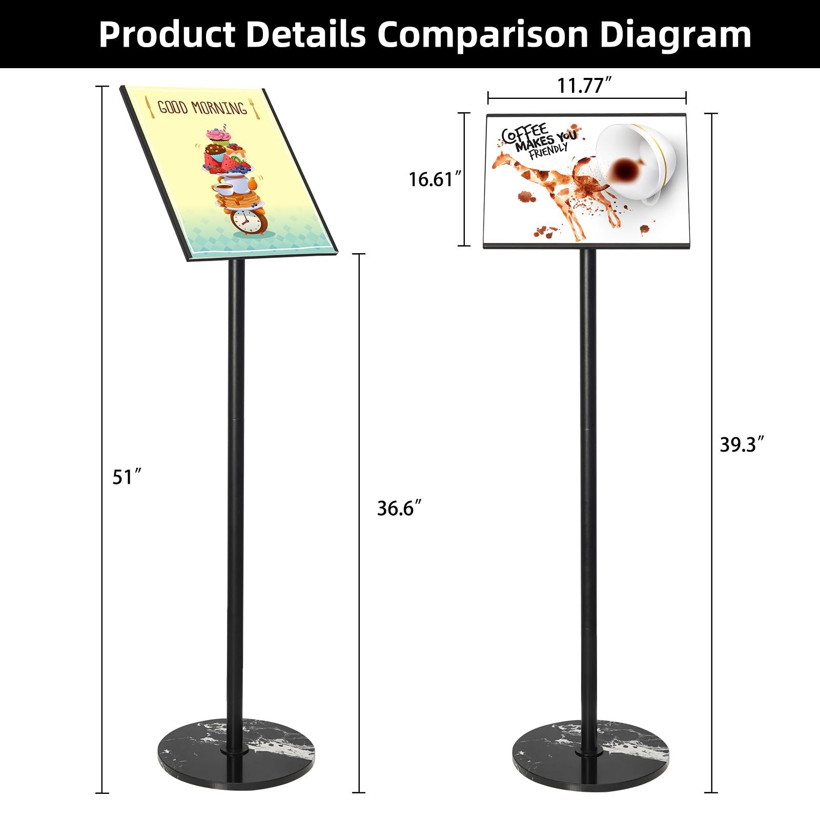 Heavy Duty Sign Stand, Floor Poster Board Stand, Adjustable Metal Sign Holder…