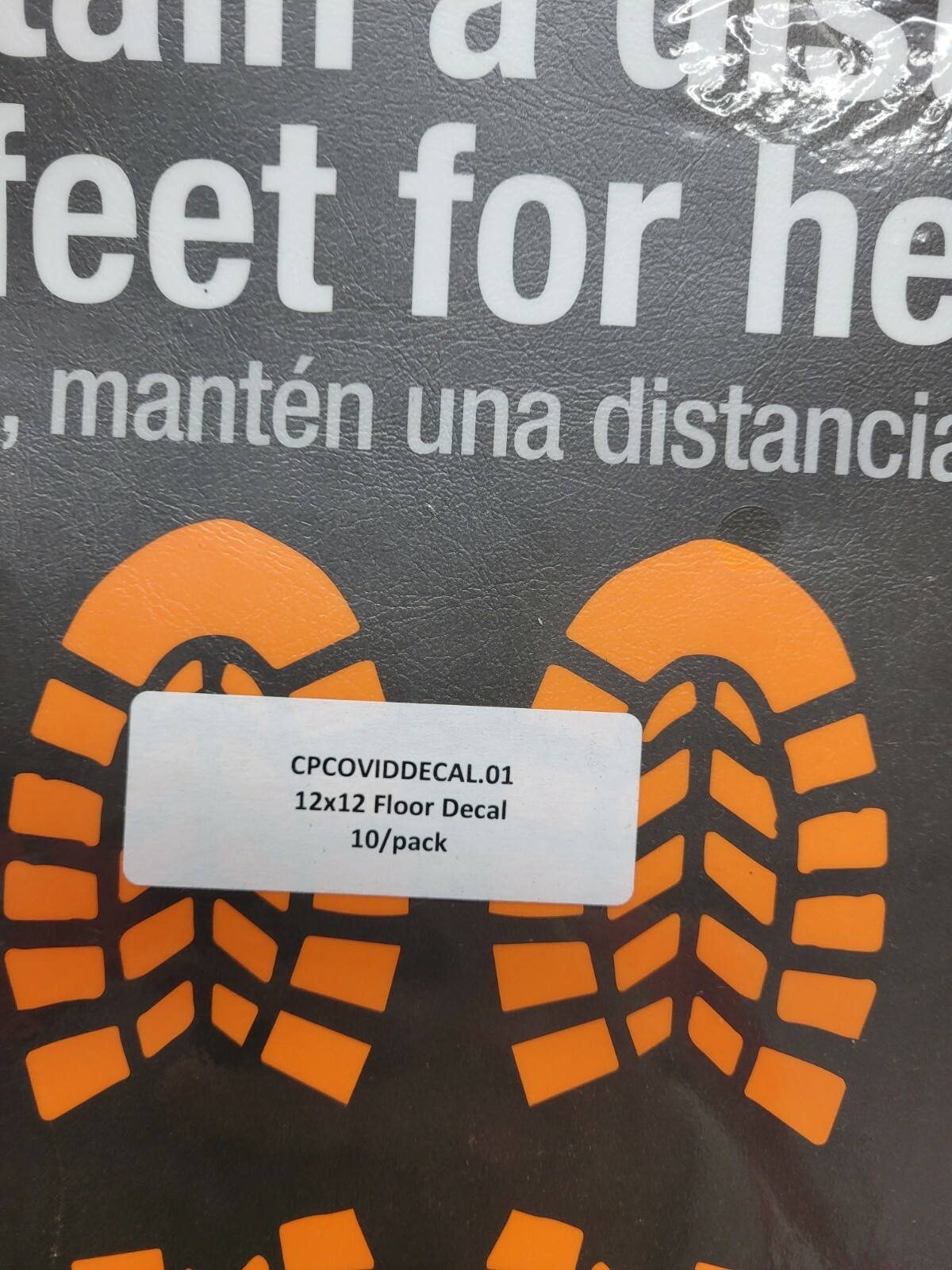 10pk 12×12 Social Distancing Floor Decals