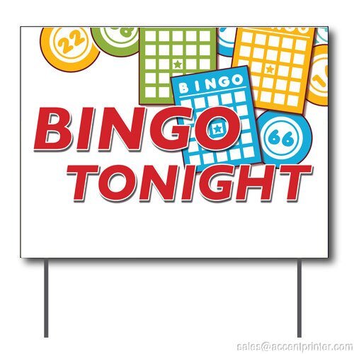 Bingo Tonight Curbside Sign, 24&Prime;w x 18&Prime;h, Full Color Double Sided
