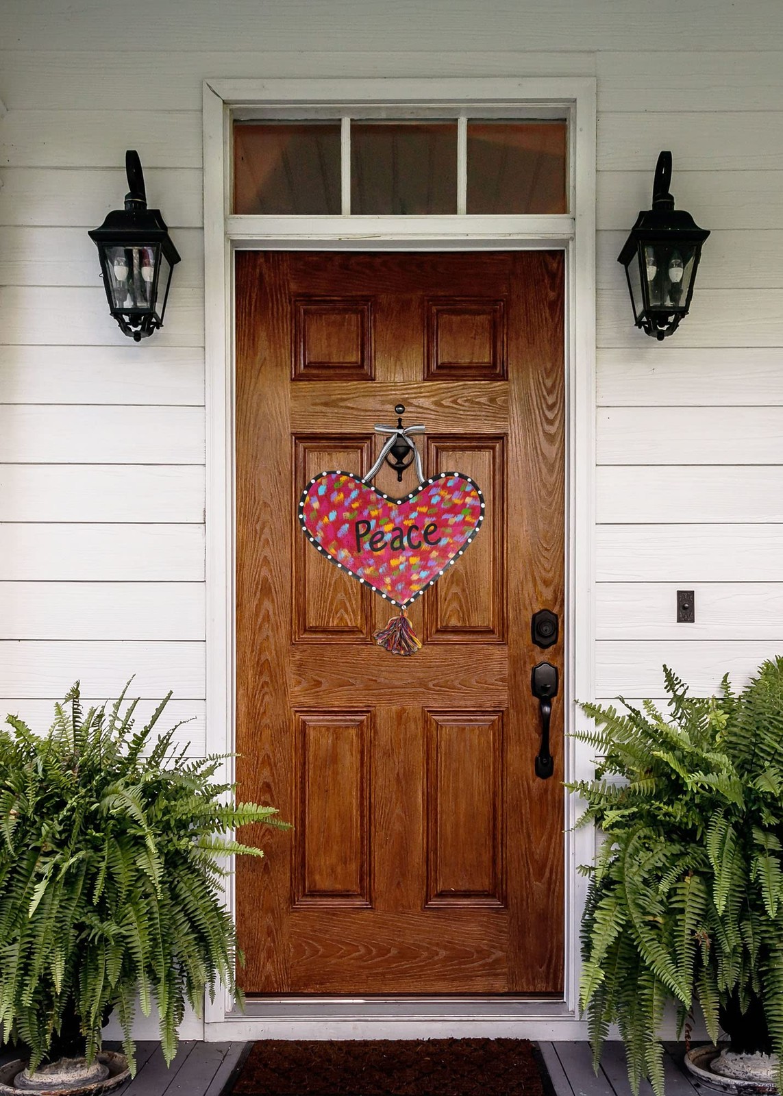 Demdaco Colorful Peace Heart Mesh Door Hanger, Aluminum, 22&Prime;x26&Prime;H