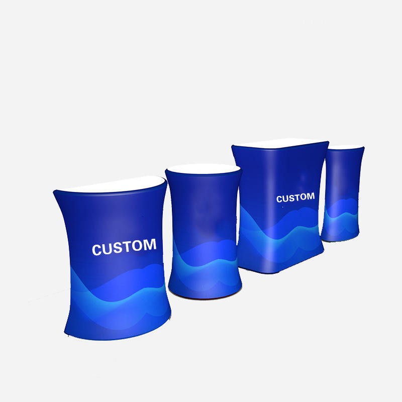 LED Pop-Up Messecounter – Foldable Tension Fabric Display with Built-in Lighting
