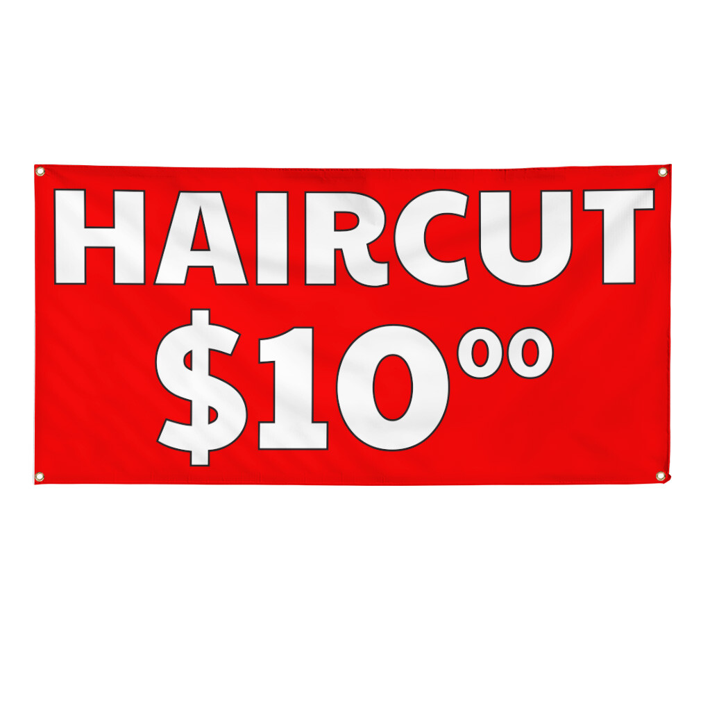 Vinyl Banner Multiple Sizes Haircut $10 Outdoor Advertising Printing Retail