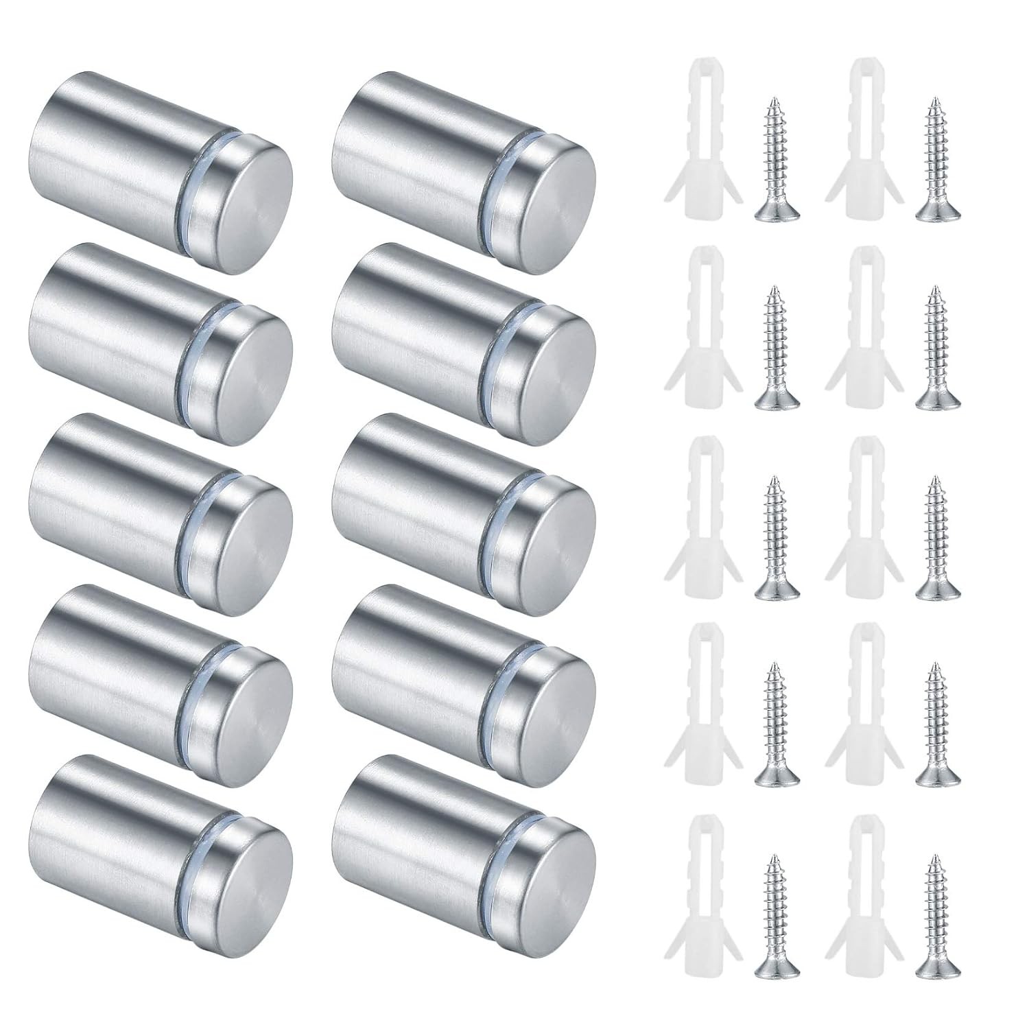 10 Pcs Sign Standoff Screws, Stainless Steel Glass Standoffs, Wall Standoff…