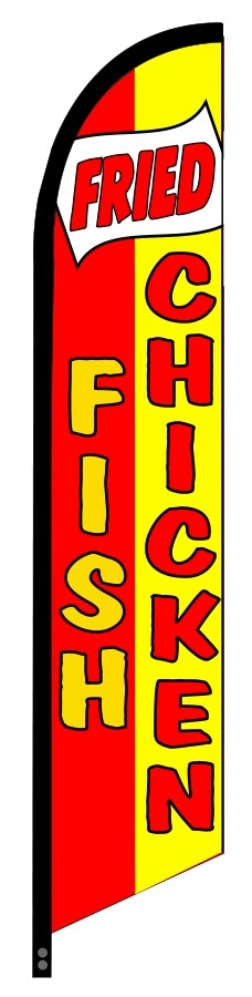 FRIED FISH CHICKEN swooper feather flag banner sign 3934